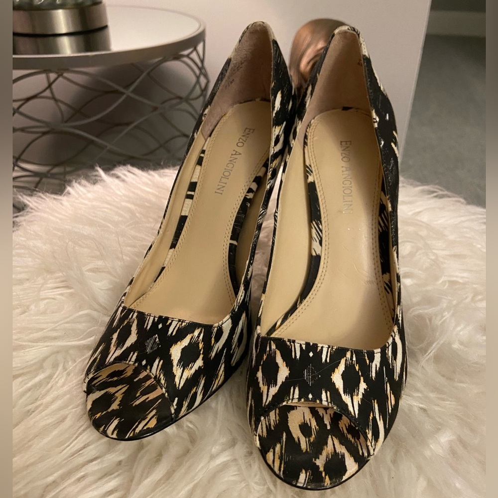 Enzo Angiolini Tribal Vibe Open Toe Heels